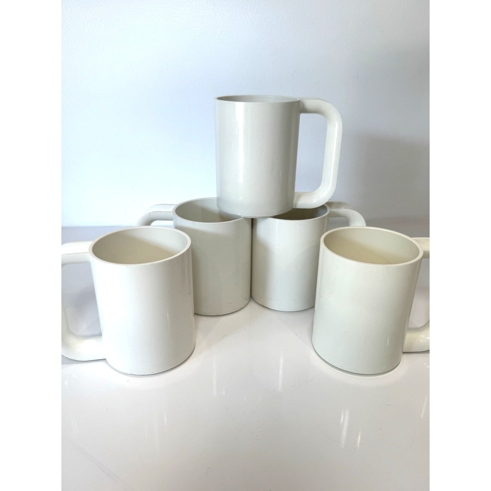 Heller Massimo Vignelli Melamine MAXMug Set of 5 Vintage White USA